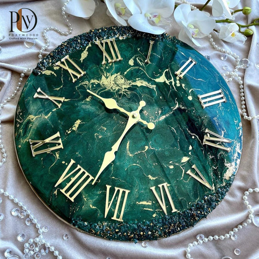 Jade Jewel Majesty Luxurious Resin Wall Clock