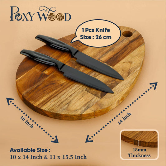 Teak Wood Oval Shaped Chopping Board