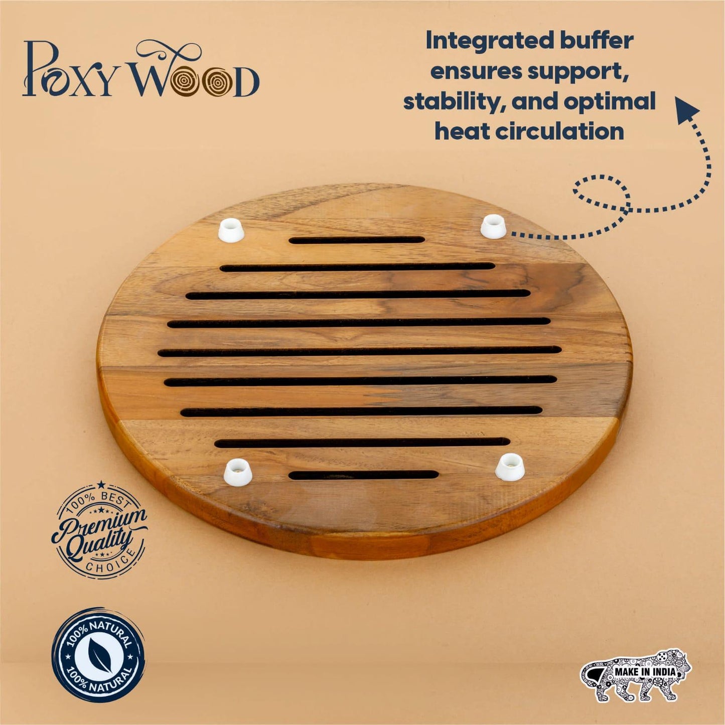 Round Wooden Roti Cooling & Serving Plate
