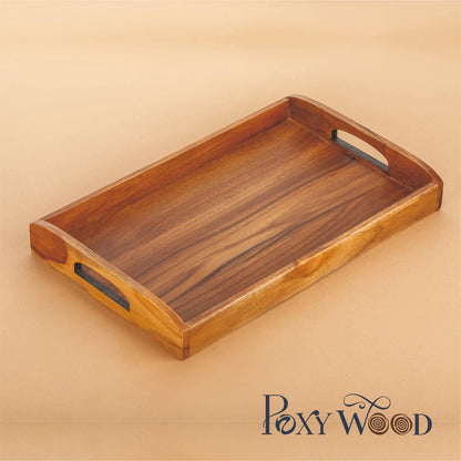 Premium Teak Wood Curve Line Serving Tray