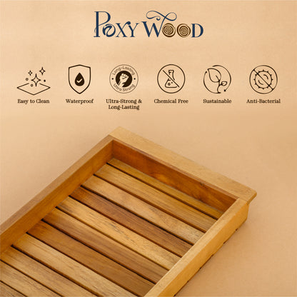 Premium Teak Wood Natural vent Serving Tray