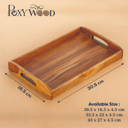Premium Teak Wood Curve Line Serving Tray