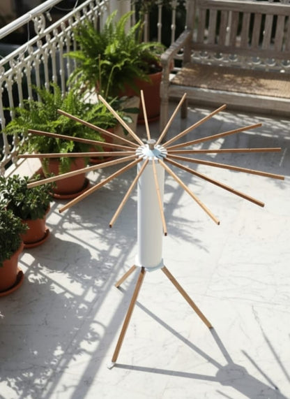 PoxyWood NatureBreeze Premium Solid Teakwood Drying Stand