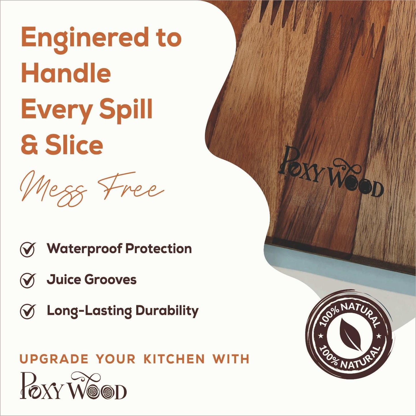 Teak Wood Double Spoon Stand With Holder