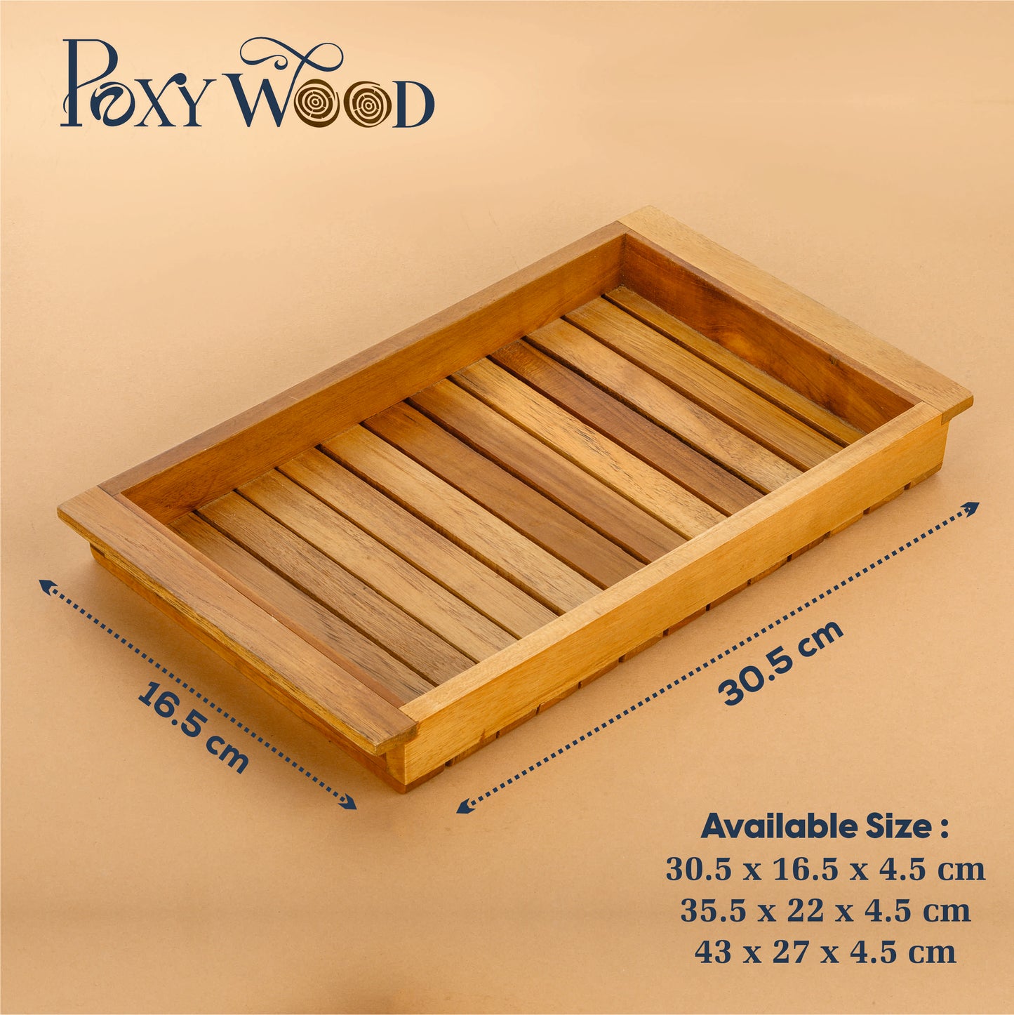 Premium Teak Wood Natural vent Serving Tray