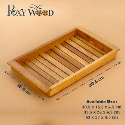 Premium Teak Wood Natural vent Serving Tray