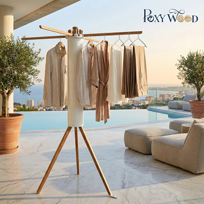 PoxyWood NatureBreeze Premium Solid Teakwood Drying Stand