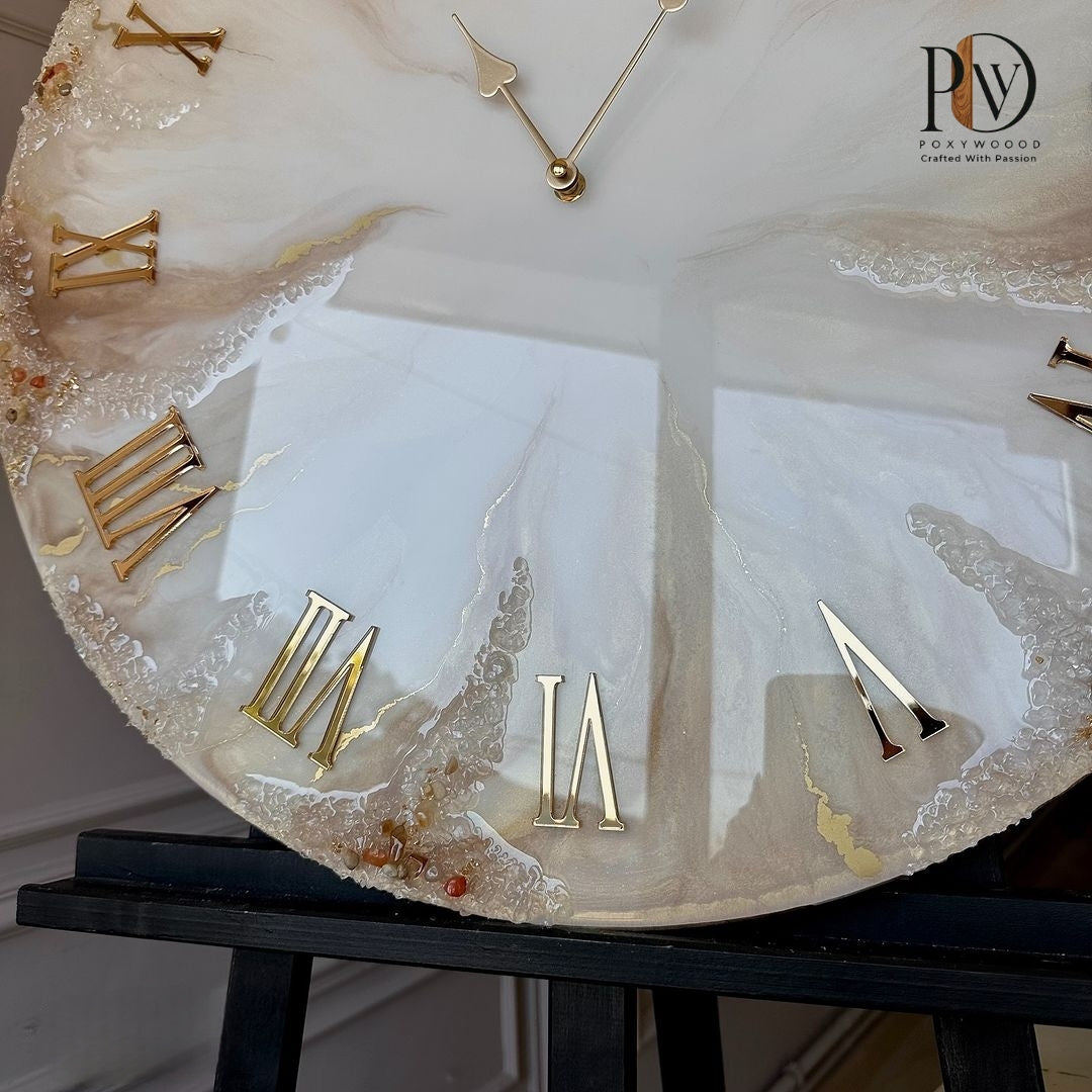 Ivory Luxe Resin Wall Clock