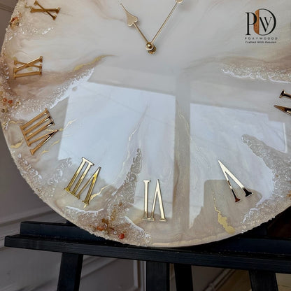 Ivory Luxe Resin Wall Clock