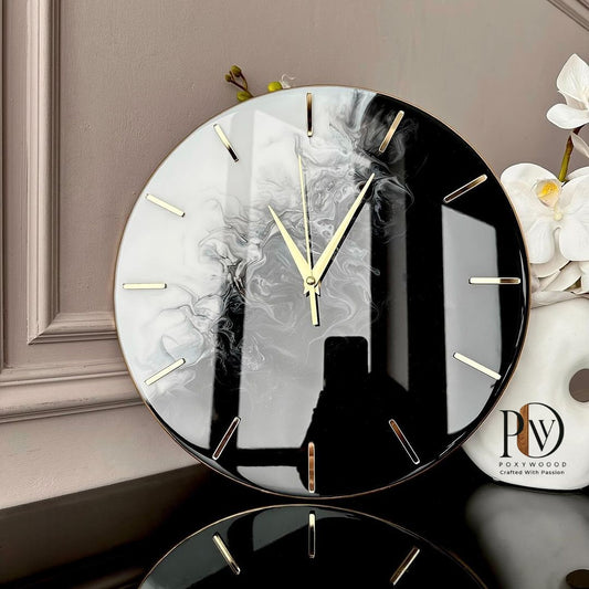 Mystical Midnight Cascade Handcrafted Epoxy Resin Timekeeper