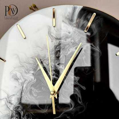 Obsidian Geode Luxury Roman Wall Clock