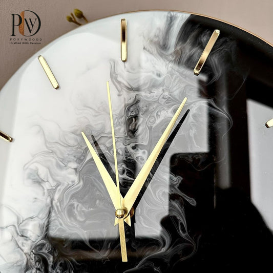 Obsidian Geode Luxury Roman Wall Clock