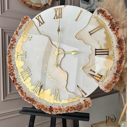Stylish pinkring marble texture Resin Wall Clock
