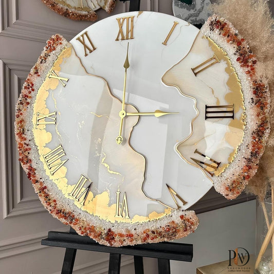 Stylish pinkring marble texture Resin Wall Clock