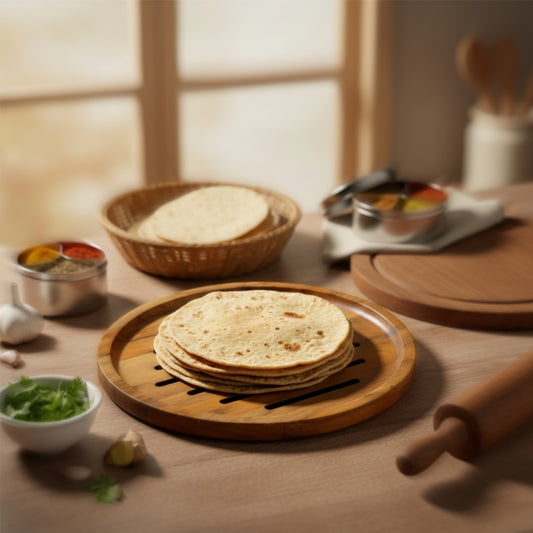 Round Wooden Roti Cooling & Serving Plate