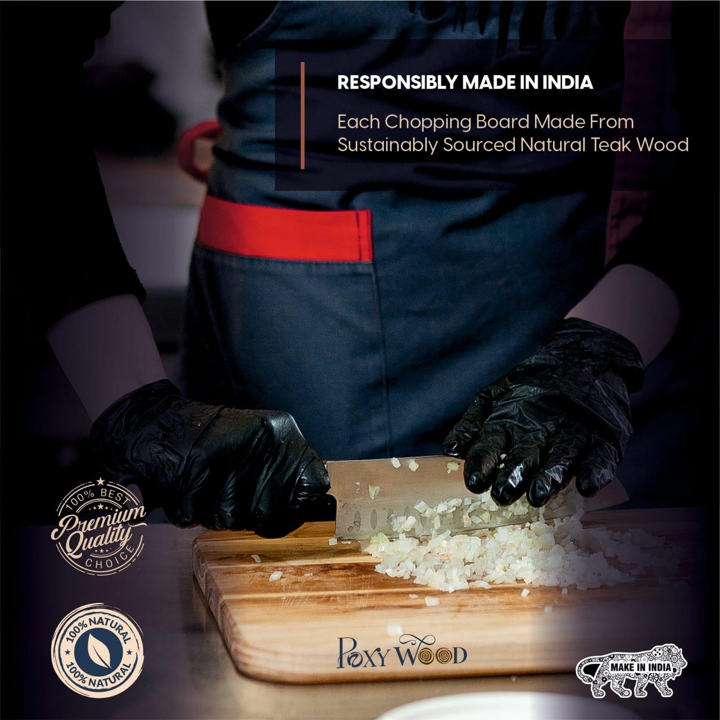 Teak Wood Oval Shaped Chopping Board