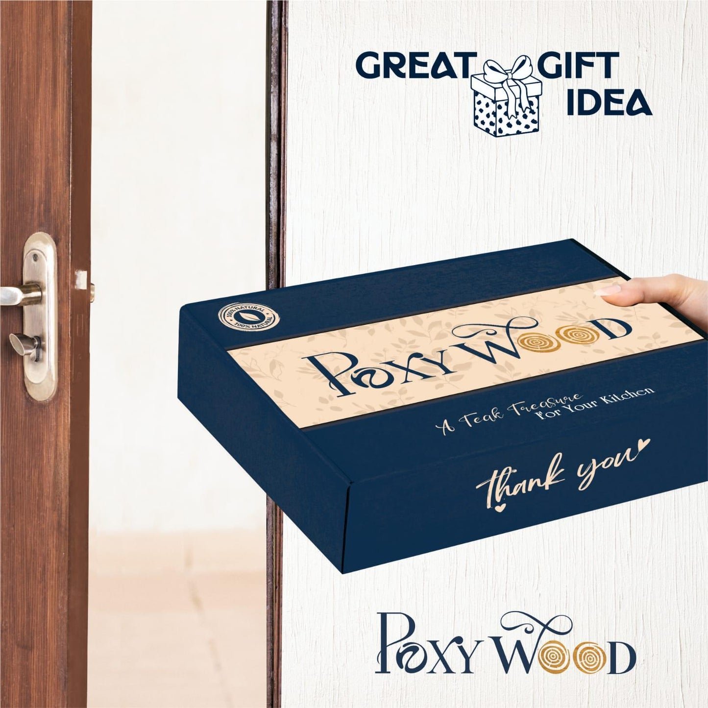 Teak Wood Round Bat Chopping Board