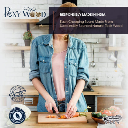 Teak Wood Rectangle Chopping Board