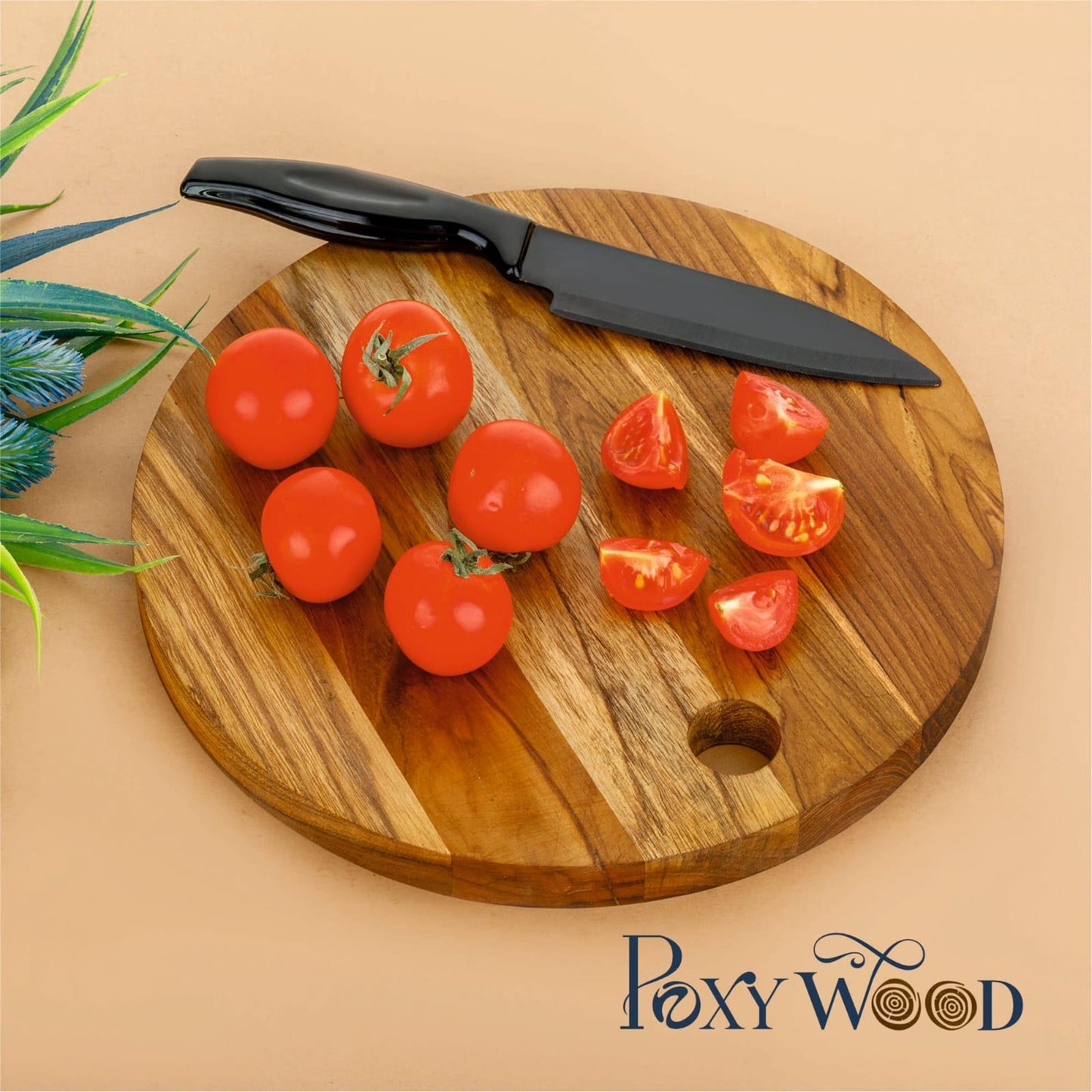 Teak Wood Round Shaped Chopping Board