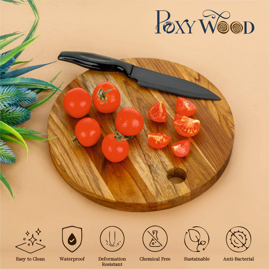 Teak Wood Round Shaped Chopping Board