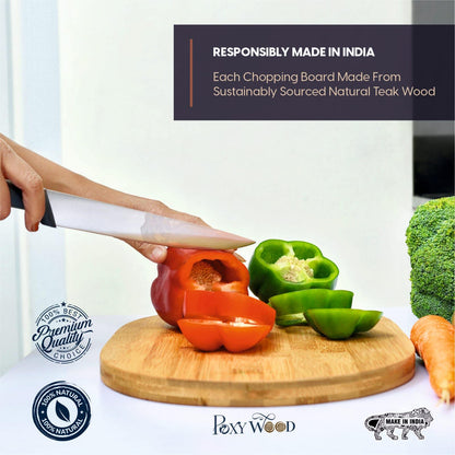 Teak Wood Round Shaped Chopping Board