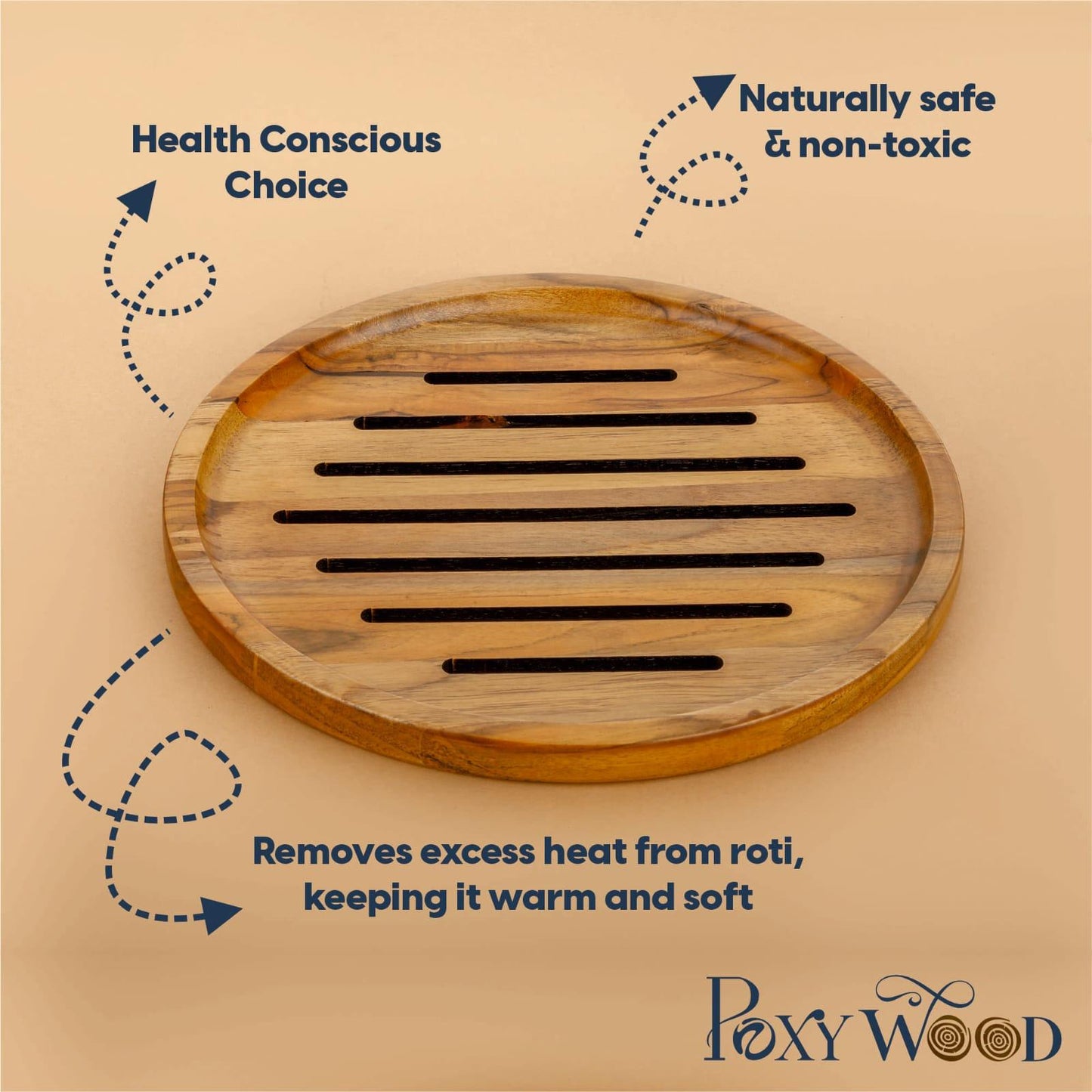 Round Wooden Roti Cooling & Serving Plate